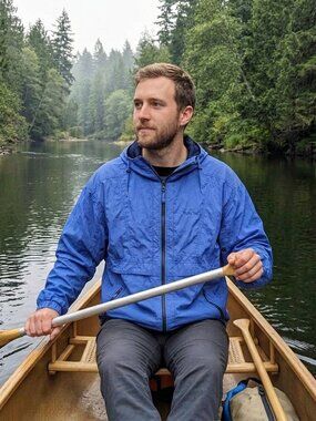 Pacific Trail Mens Hooded Windreaker Jacket L Blue Vented Packable Light Rain